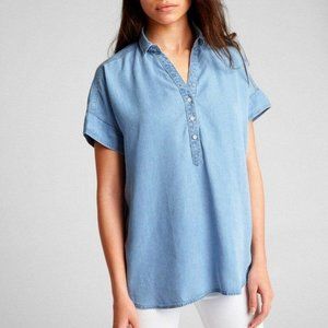 GAP Tencel Lyocell Chambray Cocoon Denim Popover S
